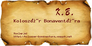 Koloszár Bonaventúra névjegykártya